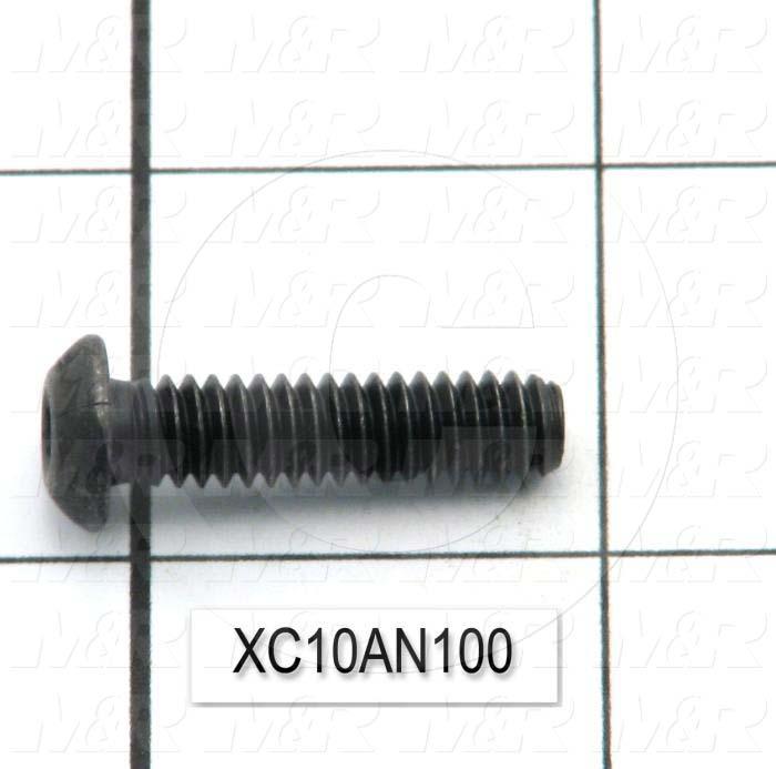 Machine Screws, Button Head, Steel, Thread Size 1/4-20, Screw Length 1", Full Thread Length, Right Hand, Black Oxide