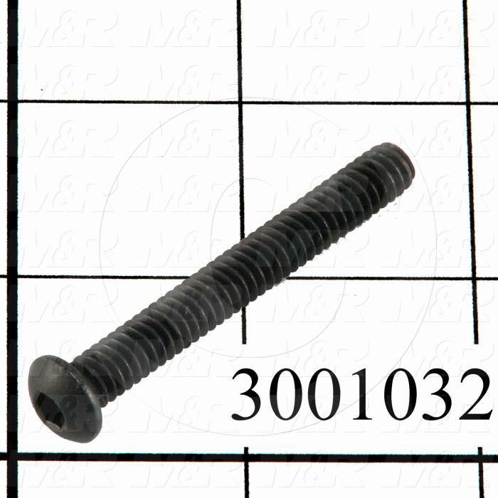 Machine Screws, Button Head, Steel, Thread Size 1/4"-20, Screw Length 2.00 in., Full Thread Length, Right Hand, Black Oxide