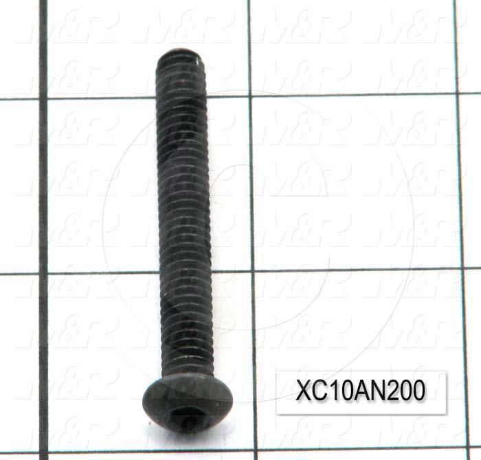 Machine Screws, Button Head, Steel, Thread Size 1/4-20, Screw Length 2.00 in., Full Thread Length, Right Hand, Black Oxide