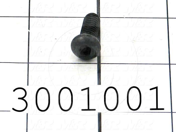 Machine Screws, Button Head, Steel, Thread Size 1/4-20, Screw Length 3/4", Full Thread Length, Right Hand, Black Oxide