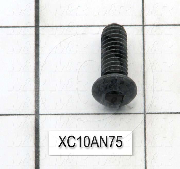 Machine Screws, Button Head, Steel, Thread Size 1/4"-20, Screw Length 3/4", Full Thread Length, Right Hand, Black Oxide