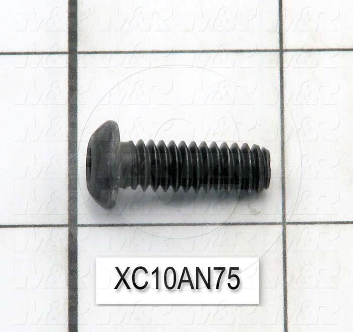 Machine Screws, Button Head, Steel, Thread Size 1/4-20, Screw Length 3/4", Full Thread Length, Right Hand, Black Oxide