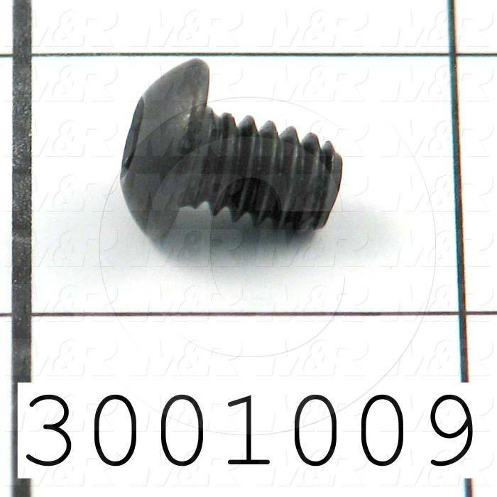 Machine Screws, Button Head, Steel, Thread Size 1/4-20, Screw Length 3/8", Full Thread Length, Right Hand, Black Oxide