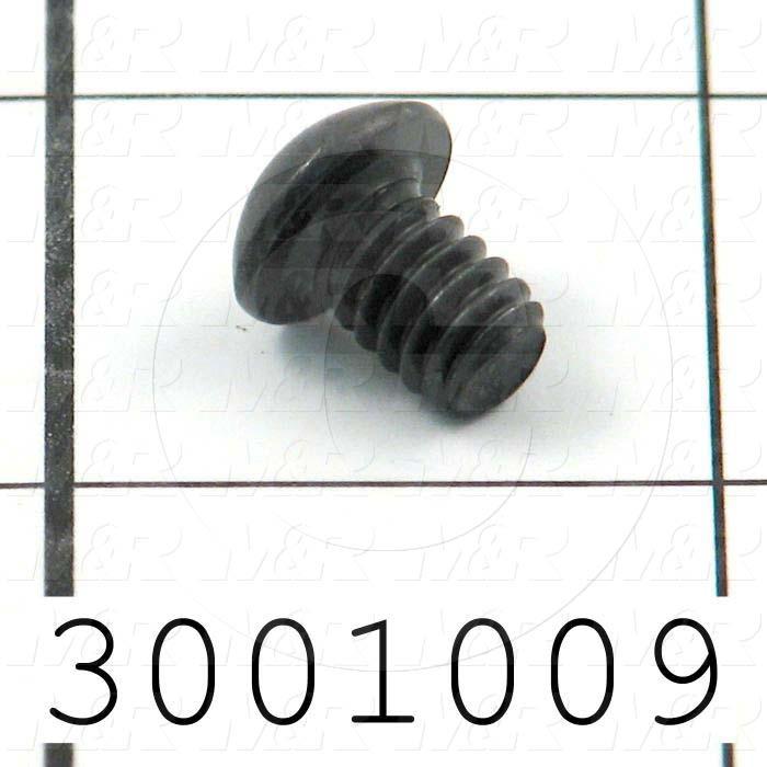 Machine Screws, Button Head, Steel, Thread Size 1/4"-20, Screw Length 3/8", Full Thread Length, Right Hand, Black Oxide