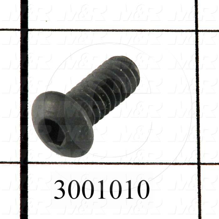 Machine Screws, Button Head, Steel, Thread Size 1/4"-20, Screw Length 5/8", Full Thread Length, Right Hand, Black Electro Polyseal