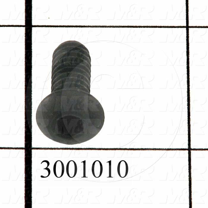 Machine Screws, Button Head, Steel, Thread Size 1/4-20, Screw Length 5/8", Full Thread Length, Right Hand, Black Electro Polyseal