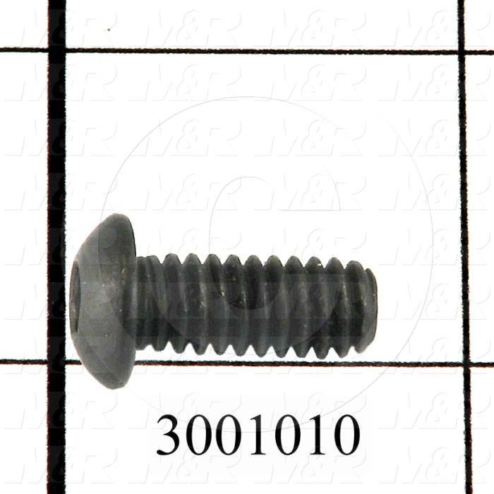 Machine Screws, Button Head, Steel, Thread Size 1/4"-20, Screw Length 5/8", Full Thread Length, Right Hand, Black Electro Polyseal