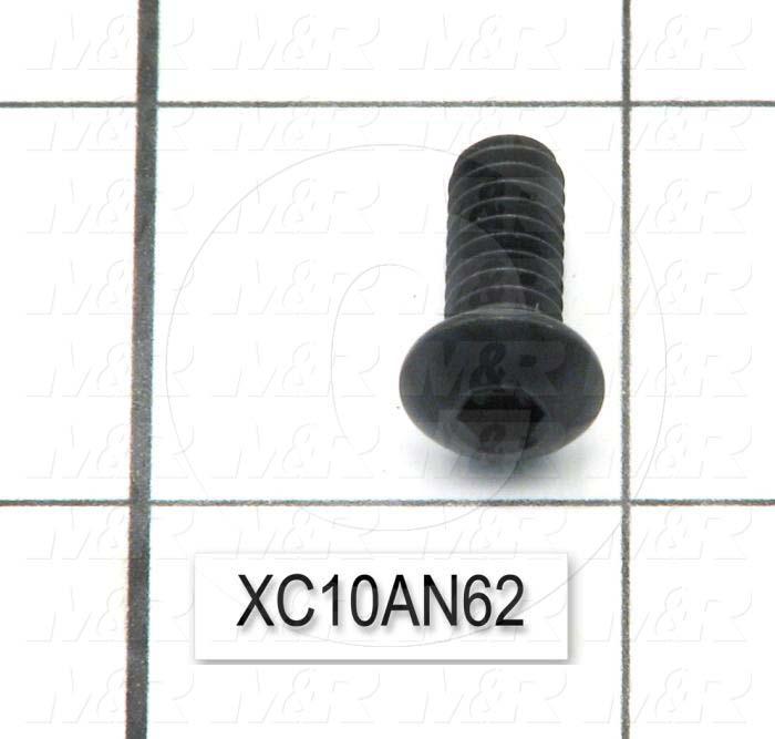 Machine Screws, Button Head, Steel, Thread Size 1/4"-20, Screw Length 5/8", Full Thread Length, Right Hand, Black Oxide