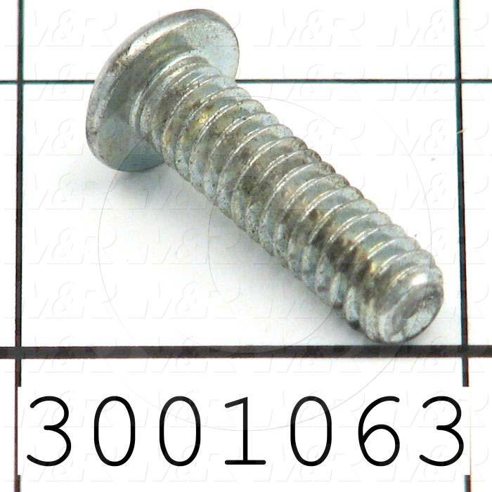 Machine Screws, Button Head, Steel, Thread Size 1/4"-20, Screw Length 7/8 in., Full Thread Length, Right Hand, Black Oxide