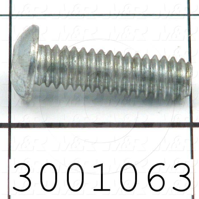 Machine Screws, Button Head, Steel, Thread Size 1/4-20, Screw Length 7/8 in., Full Thread Length, Right Hand, Black Oxide