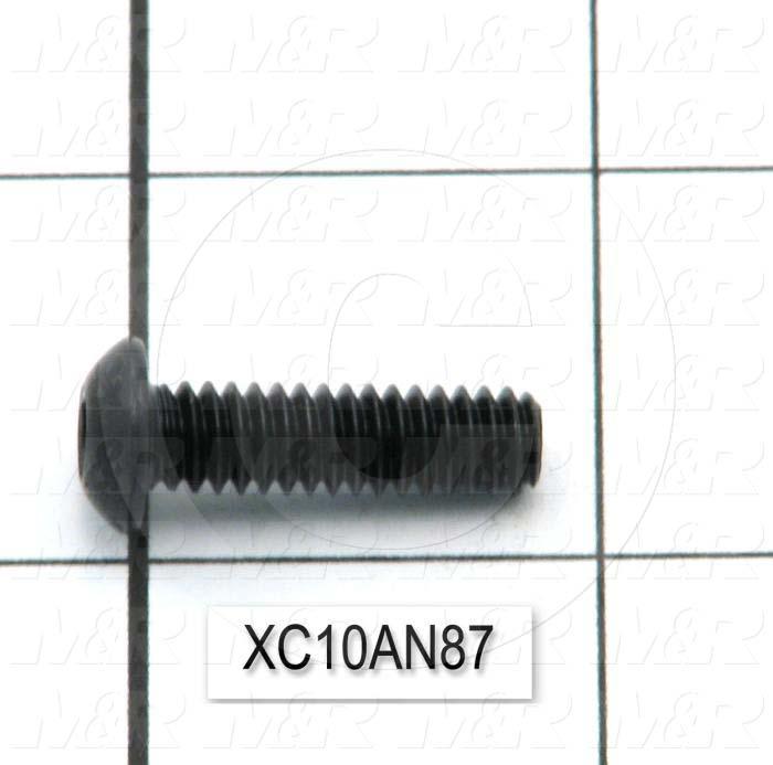 Machine Screws, Button Head, Steel, Thread Size 1/4-20, Screw Length 7/8 in., Full Thread Length, Right Hand, Black Oxide