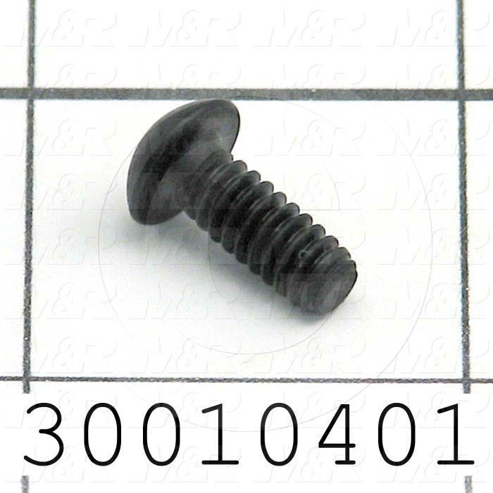 Machine Screws, Button Head, Steel, Thread Size 10-24, Screw Length 1/2 in., Full Thread Length, Right Hand, Black Oxide