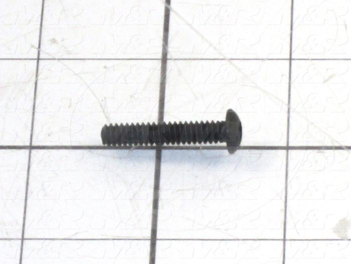 Machine Screws, Button Head, Steel, Thread Size 10-24, Screw Length 1", Full Thread Length, Right Hand, Black Oxide