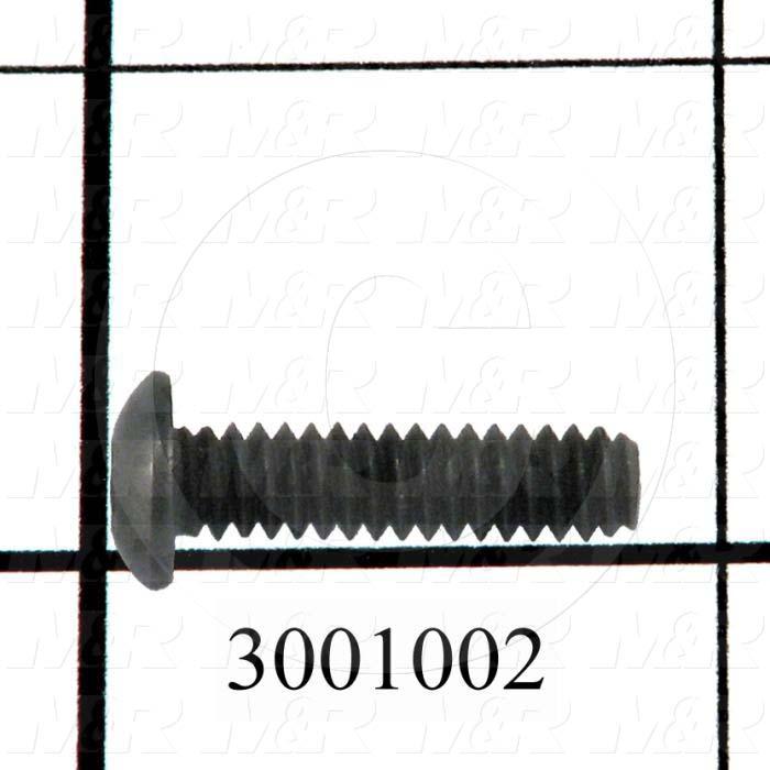 Machine Screws, Button Head, Steel, Thread Size 10-24, Screw Length 3/4", Full Thread Length, Right Hand, Black Oxide