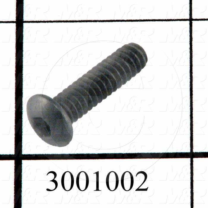 Machine Screws, Button Head, Steel, Thread Size 10-24, Screw Length 3/4", Full Thread Length, Right Hand, Black Oxide