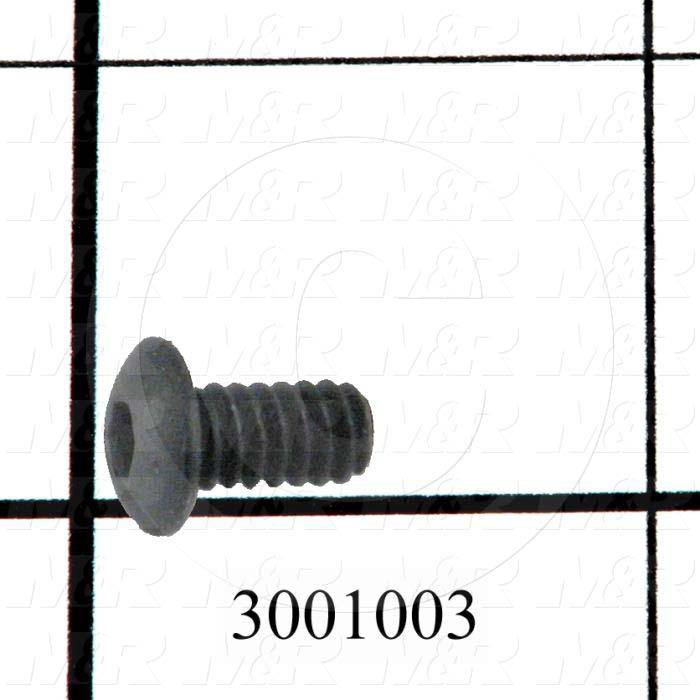 Machine Screws, Button Head, Steel, Thread Size 10-24, Screw Length 3/8", Full Thread Length, Right Hand, Black Electro Polyseal