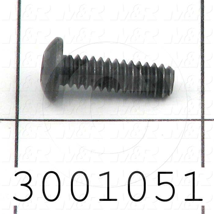Machine Screws, Button Head, Steel, Thread Size 10-24, Screw Length 5/8", Full Thread Length, Right Hand, Black Oxide