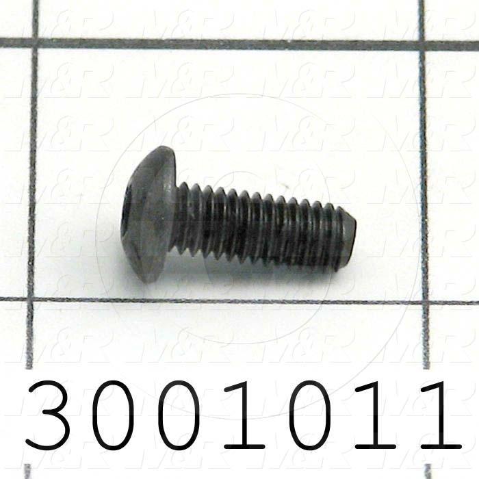 Machine Screws, Button Head, Steel, Thread Size 10-32, Screw Length 1/2 in., Full Thread Length, Right Hand, Black Oxide