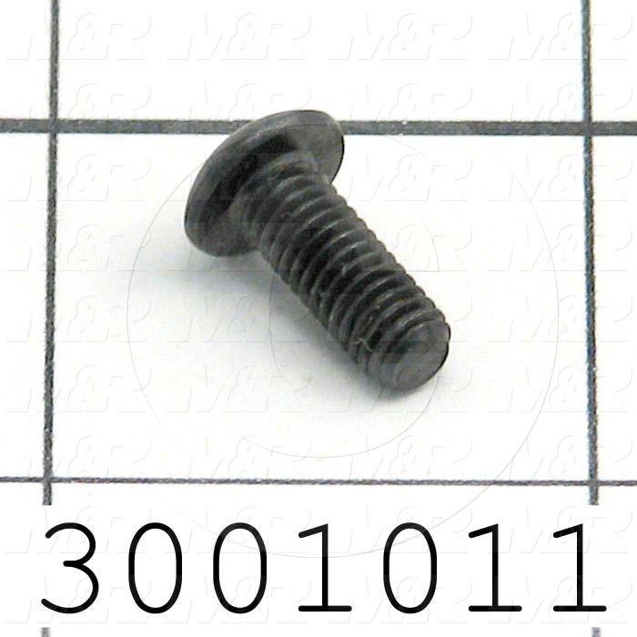 Machine Screws, Button Head, Steel, Thread Size 10-32, Screw Length 1/2 in., Full Thread Length, Right Hand, Black Oxide