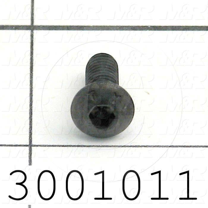 Machine Screws, Button Head, Steel, Thread Size 10-32, Screw Length 1/2 in., Full Thread Length, Right Hand, Black Oxide