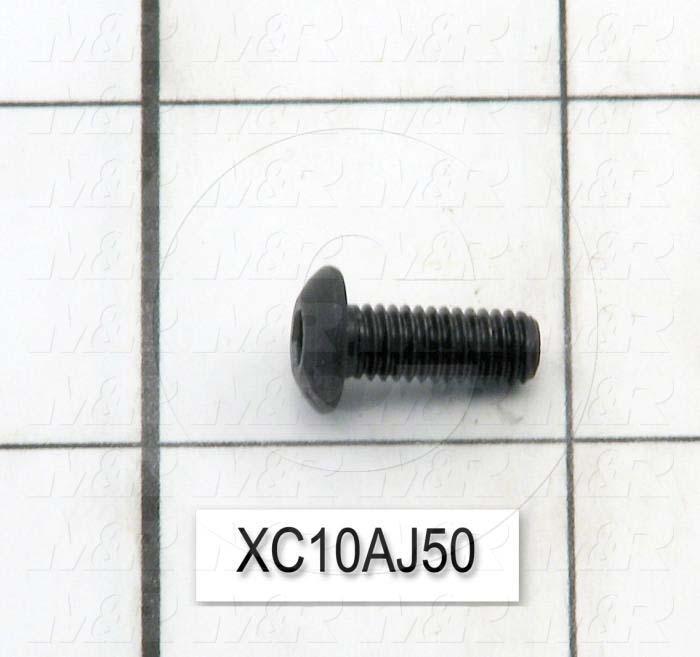 Machine Screws, Button Head, Steel, Thread Size 10-32, Screw Length 1/2 in., Full Thread Length, Right Hand, Black Oxide