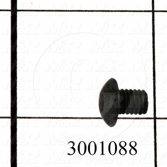 Machine Screws, Button Head, Steel, Thread Size 10-32, Screw Length 1/4 in., Full Thread Length, Right Hand, Black Oxide