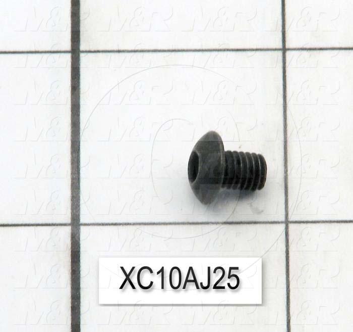 Machine Screws, Button Head, Steel, Thread Size 10-32, Screw Length 1/4 in., Full Thread Length, Right Hand, Black Oxide