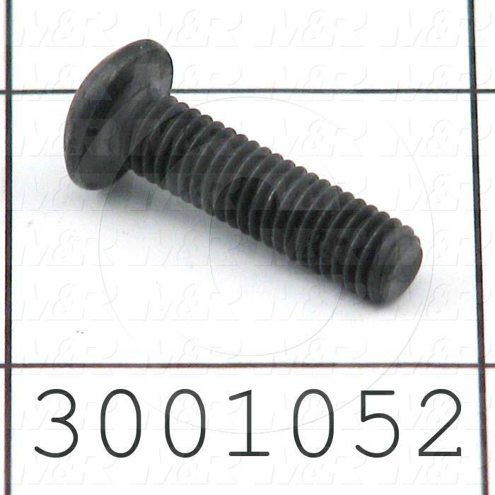 Machine Screws, Button Head, Steel, Thread Size 10-32, Screw Length 3/4", Full Thread Length, Right Hand, Black Oxide