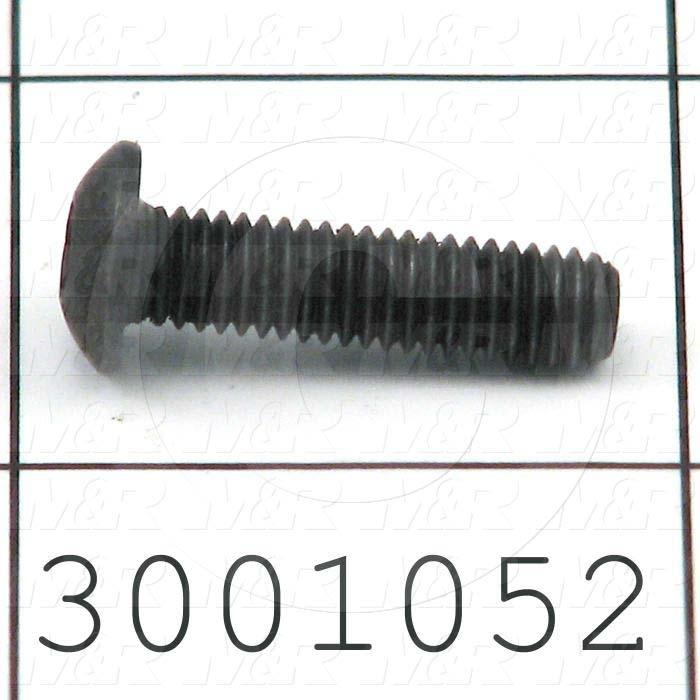 Machine Screws, Button Head, Steel, Thread Size 10-32, Screw Length 3/4", Full Thread Length, Right Hand, Black Oxide