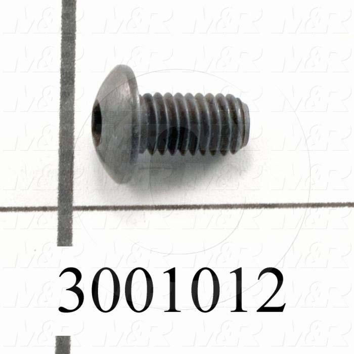 Machine Screws, Button Head, Steel, Thread Size 10-32, Screw Length 3/8", Full Thread Length, Right Hand, Black Oxide