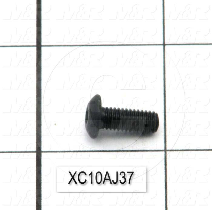 Machine Screws, Button Head, Steel, Thread Size 10-32, Screw Length 3/8", Full Thread Length, Right Hand, Black Oxide