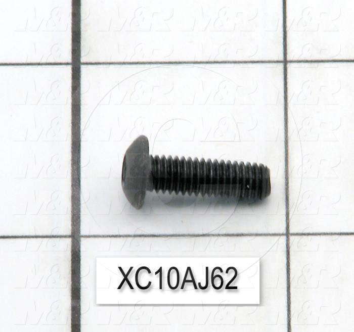 Machine Screws, Button Head, Steel, Thread Size 10-32, Screw Length 5/8", Full Thread Length, Right Hand, Black Oxide