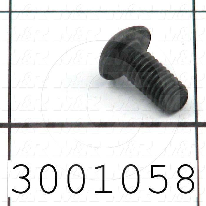 Machine Screws, Button Head, Steel, Thread Size 10-32, Screw Length 7/16 in., Full Thread Length, Right Hand, Black Oxide