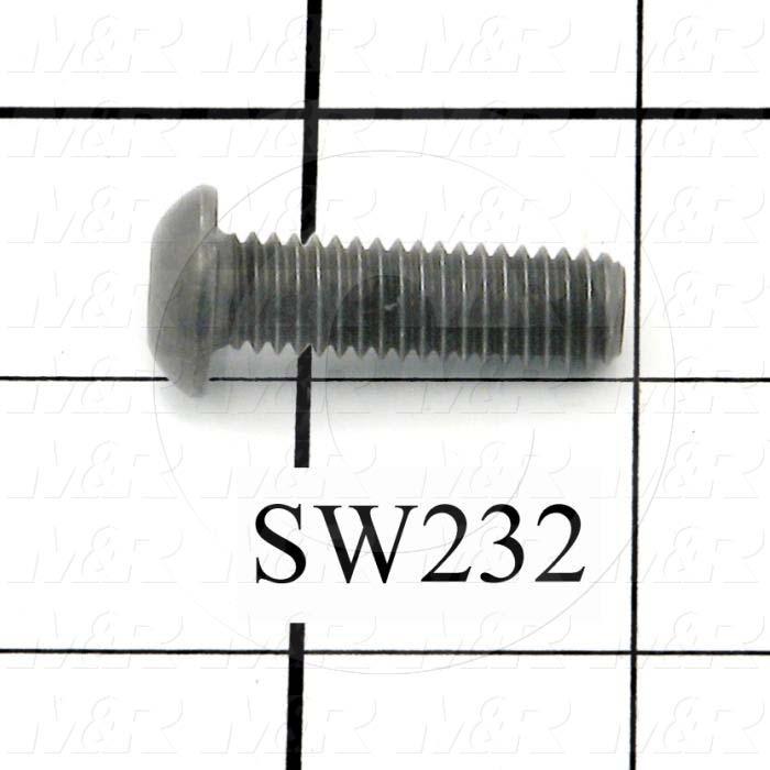 Machine Screws, Button Head, Steel, Thread Size 3/8-16, Screw Length 1 1/4 in., 1.25" Thread Length, Right Hand, Black Oxide
