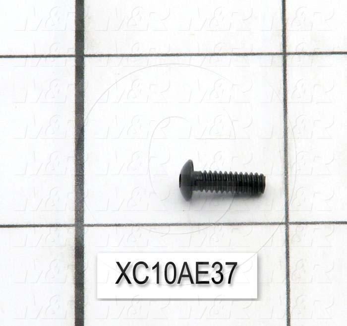 Machine Screws, Button Head, Steel, Thread Size 4-40, Screw Length 3/8", Full Thread Length, Right Hand, Black Oxide