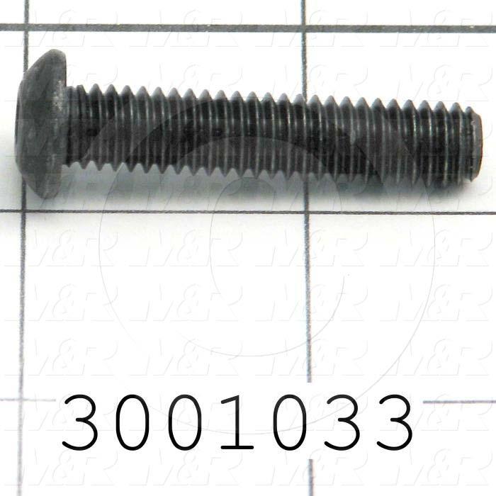 Machine Screws, Button Head, Steel, Thread Size 5/16-18, Screw Length 1 1/2 in., Full Thread Length, Right Hand, Black Oxide