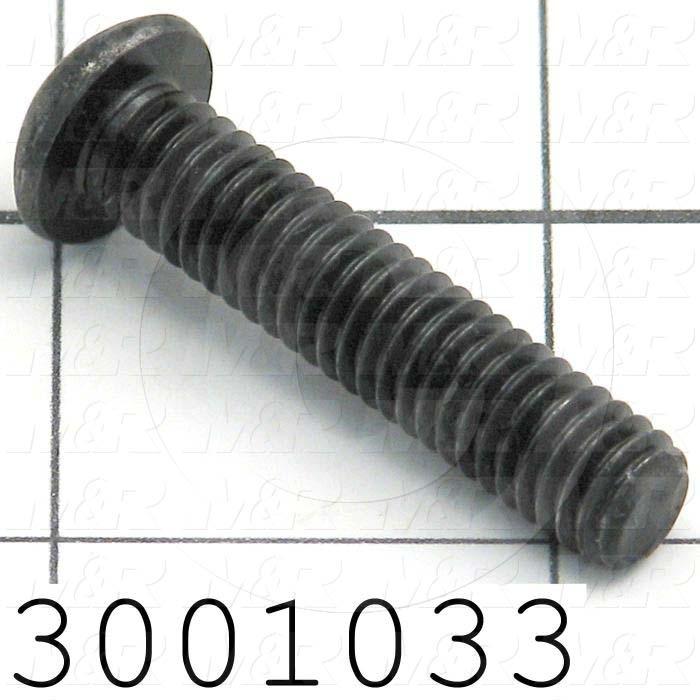 Machine Screws, Button Head, Steel, Thread Size 5/16-18, Screw Length 1 1/2 in., Full Thread Length, Right Hand, Black Oxide