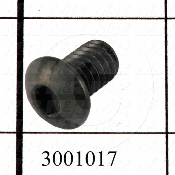Machine Screws, Button Head, Steel, Thread Size 5/16-18, Screw Length 1/2 in., Full Thread Length, Right Hand, Black Oxide