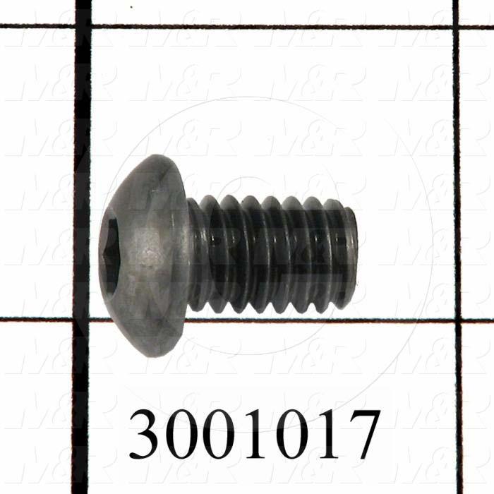 Machine Screws, Button Head, Steel, Thread Size 5/16-18, Screw Length 1/2 in., Full Thread Length, Right Hand, Black Oxide