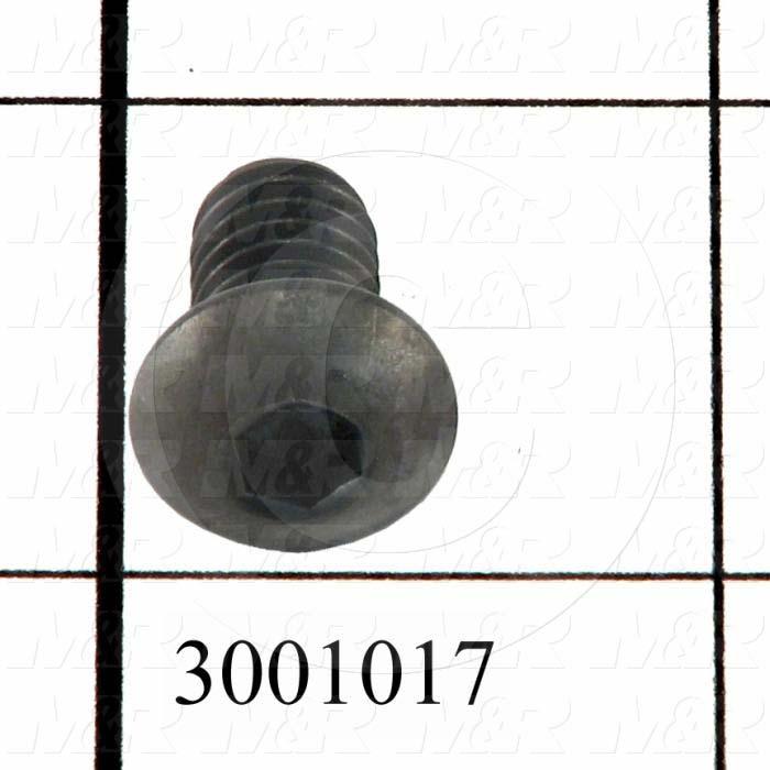 Machine Screws, Button Head, Steel, Thread Size 5/16-18, Screw Length 1/2 in., Full Thread Length, Right Hand, Black Oxide