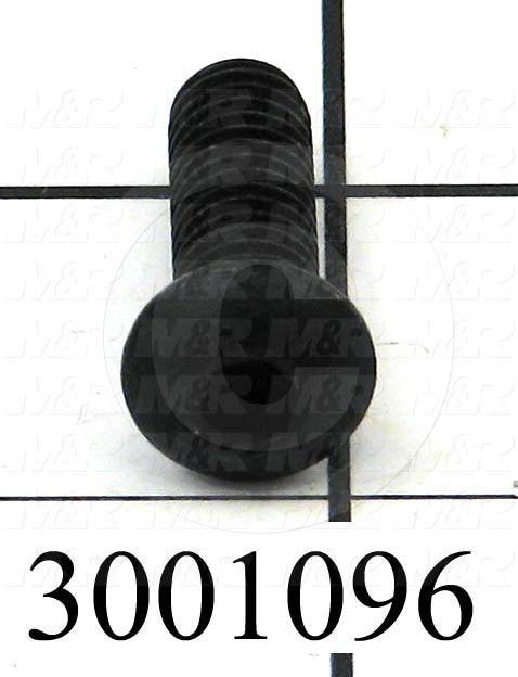 Machine Screws, Button Head, Steel, Thread Size 5/16-18, Screw Length 1", Full Thread Length, Right Hand, Black Electro Polyseal