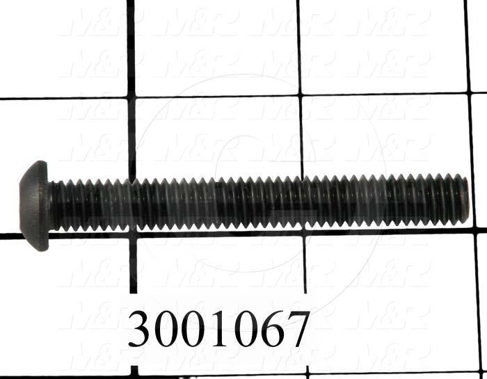 Machine Screws, Button Head, Steel, Thread Size 5/16-18, Screw Length 2 1/2", Full Thread Length, Right Hand, Black Oxide