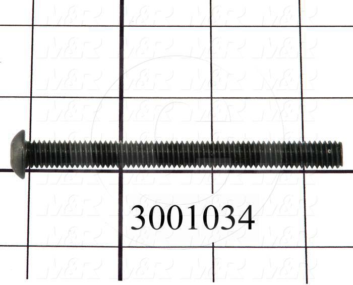 Machine Screws, Button Head, Steel, Thread Size 5/16-18, Screw Length 3 1/2", Full Thread Length, Right Hand, Black Oxide
