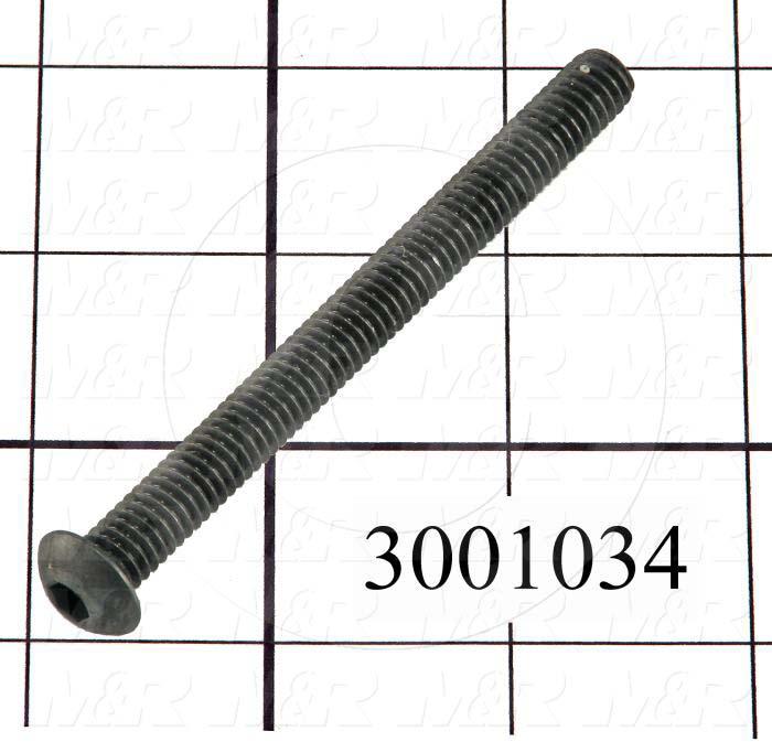 Machine Screws, Button Head, Steel, Thread Size 5/16-18, Screw Length 3 1/2", Full Thread Length, Right Hand, Black Oxide