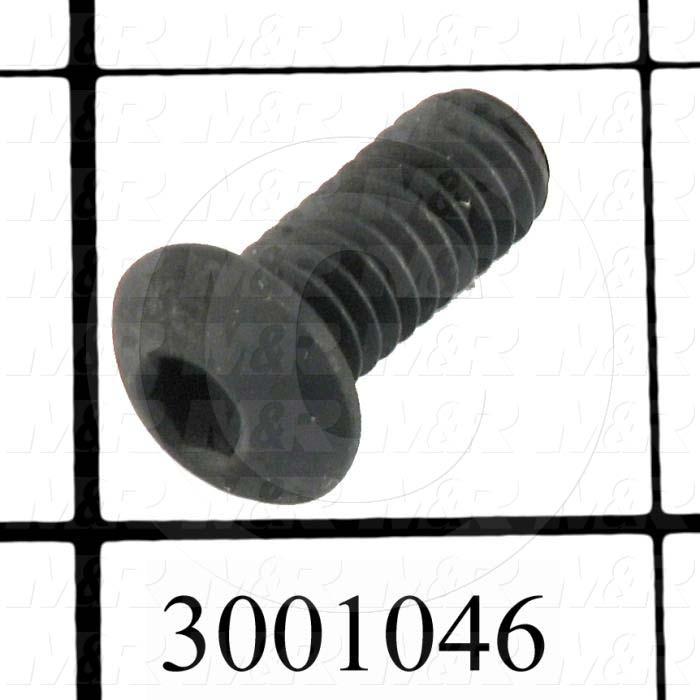 Machine Screws, Button Head, Steel, Thread Size 5/16-18, Screw Length 3/4", Full Thread Length, Right Hand, Black Electro Polyseal