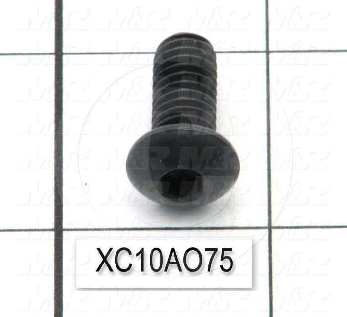 Machine Screws, Button Head, Steel, Thread Size 5/16-18, Screw Length 3/4", Full Thread Length, Right Hand, Black Oxide