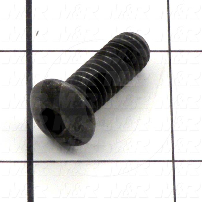 Machine Screws, Button Head, Steel, Thread Size 5/16-18, Screw Length 7/8 in., Full Thread Length, Right Hand, Black Oxide