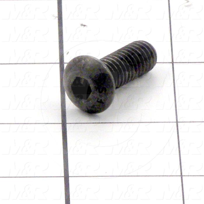 Machine Screws, Button Head, Steel, Thread Size 5/16-18, Screw Length 7/8 in., Full Thread Length, Right Hand, Black Oxide