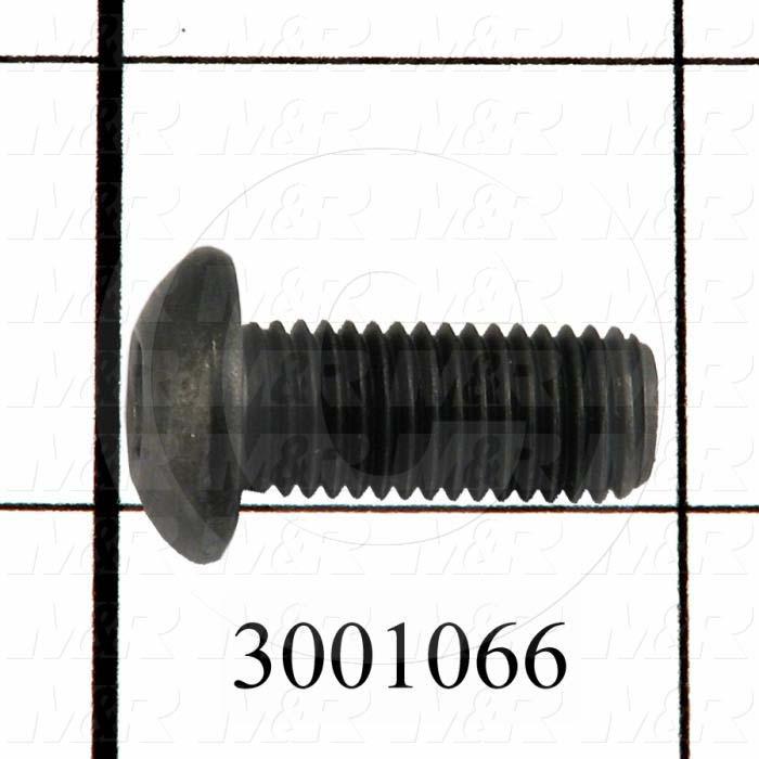 Machine Screws, Button Head, Steel, Thread Size 5/16-24, Screw Length 3/4", Full Thread Length, Right Hand, Black Oxide