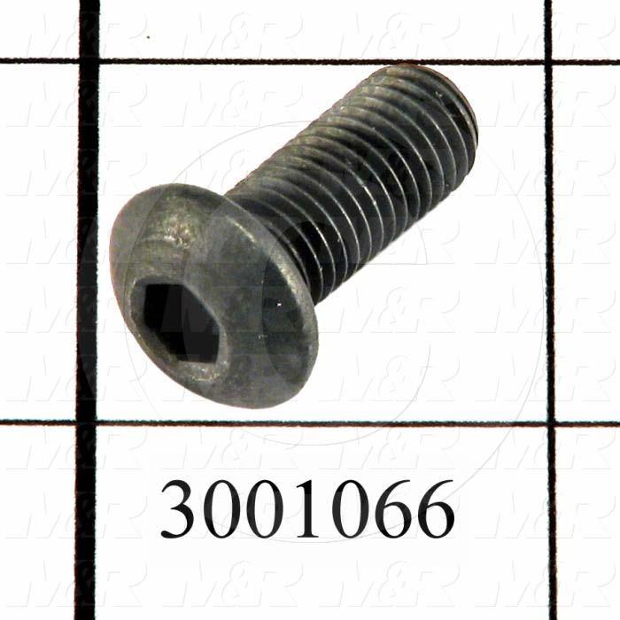 Machine Screws, Button Head, Steel, Thread Size 5/16-24, Screw Length 3/4", Full Thread Length, Right Hand, Black Oxide